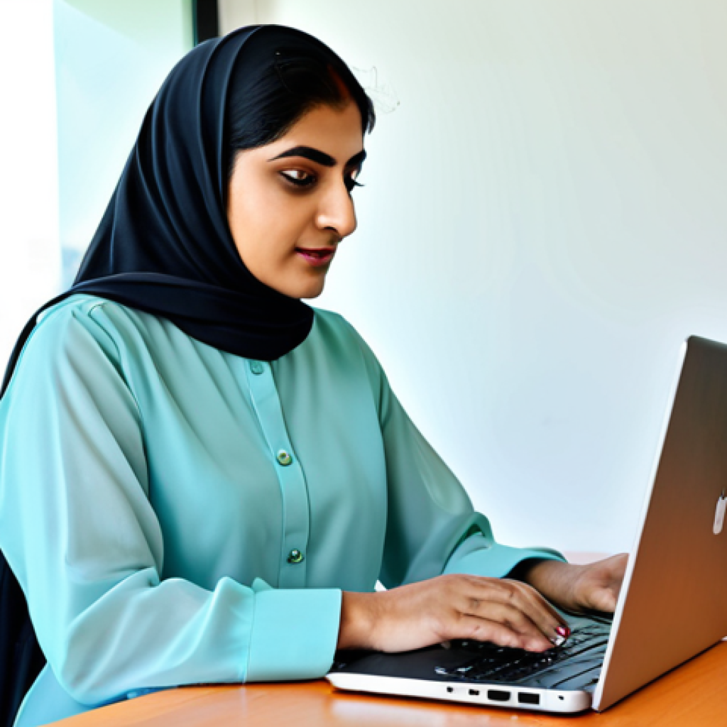 **

"A professional Pakistani businesswoman in a modest shalwar kameez, working on a laptop at a modern desk in a bright, open office in Karachi, fully clothed, appropriate attire, safe for work, perfect anatomy, natural proportions, professional, high quality, family-friendly."

**