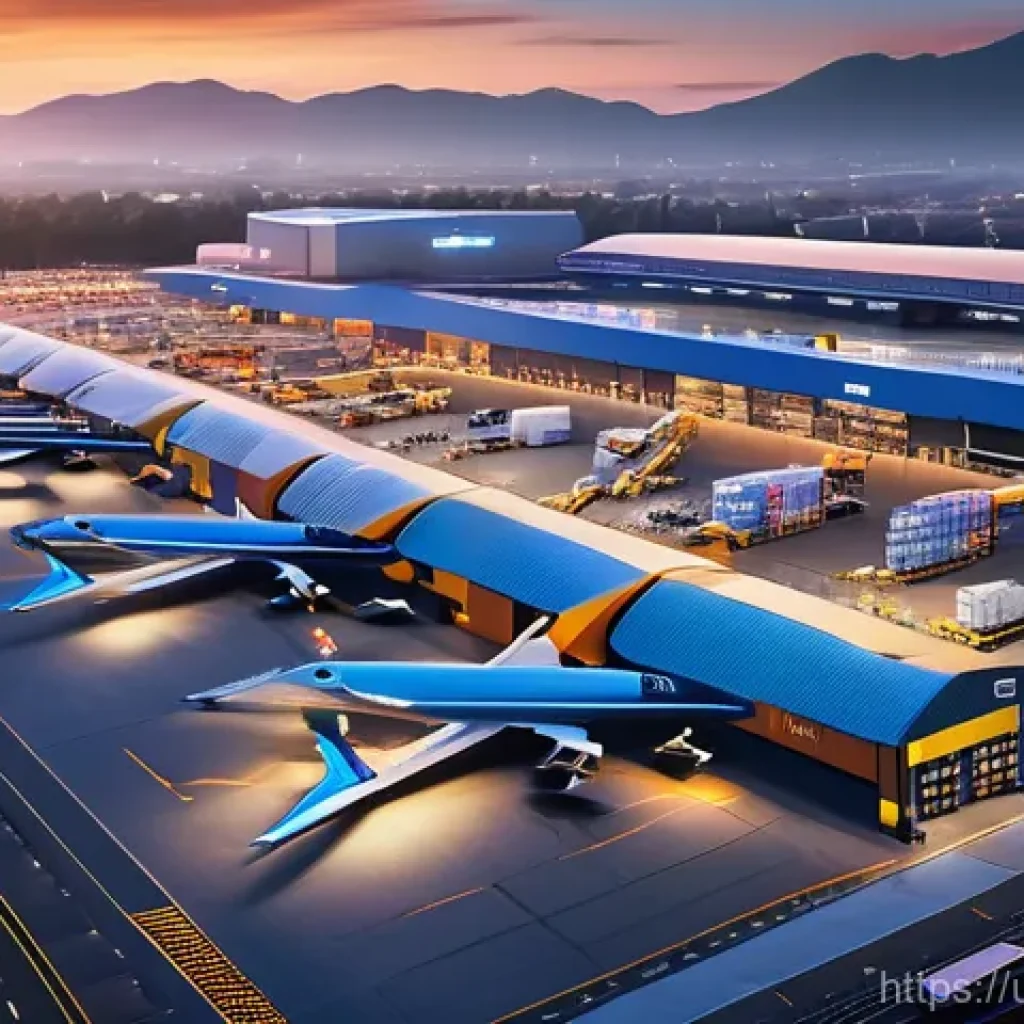 국제물류사로서 해외에서 일하기 - **Prompt 1: The Global E-commerce Hub**
    A vibrant, high-angle shot of a futuristic international...