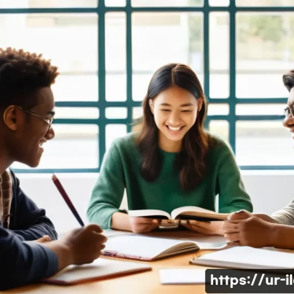 국제물류사 자격증 시험 대비 스터디 그룹 운영법 - **A Diverse and Focused Study Group:**
    "A diverse group of four young adults, dressed in contemp...