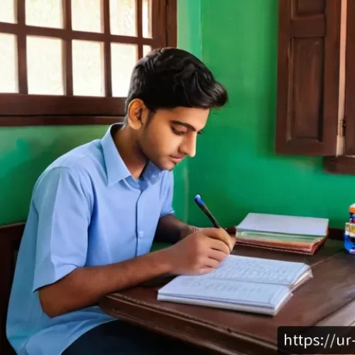 Home 32 국제물류사 시험을 준비하며 주의할 점 - A focused young South Asian male student studying at a wooden desk in a traditional Pakistani home s...