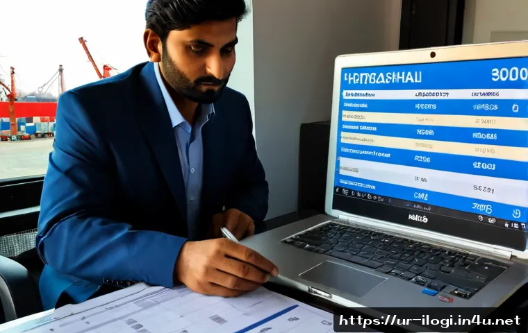 Home 30 국제물류사 연봉 실태와 평균 비교 - Photorealistic Pakistani international logistics professional in a modest modern Karachi office, con...